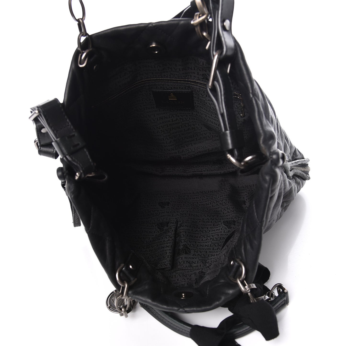 Lambskin Quilted Amalia Tote Black