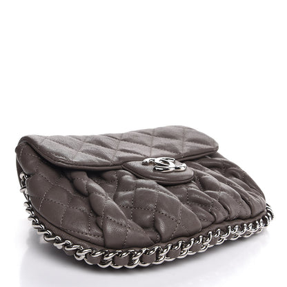Chanel Washed Lambskin Quilted Mini Chain Around Flap Taupe 4 of 9