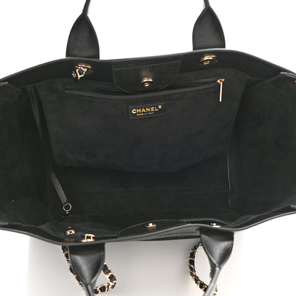 Chanel Caviar Large Studded Deauville Tote Black 5 of 10
