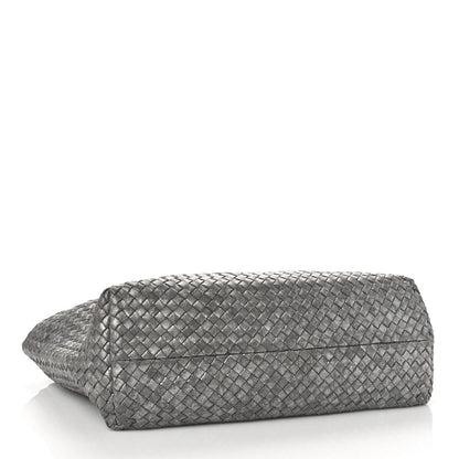 Bottega Veneta Metallic Nappa Intrecciato Medium Moon Cabat Silver 5 of 11