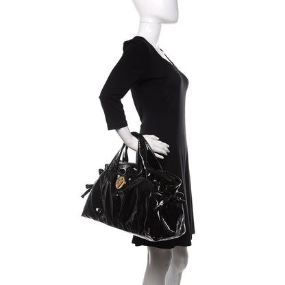 Gucci Patent Medium Hysteria Top Handle Bag Black 2 of 11