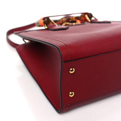 Gucci Wonka Grain Calfskin Small Diana Tote Bag Dark Red Orange Fluo 8 of 9