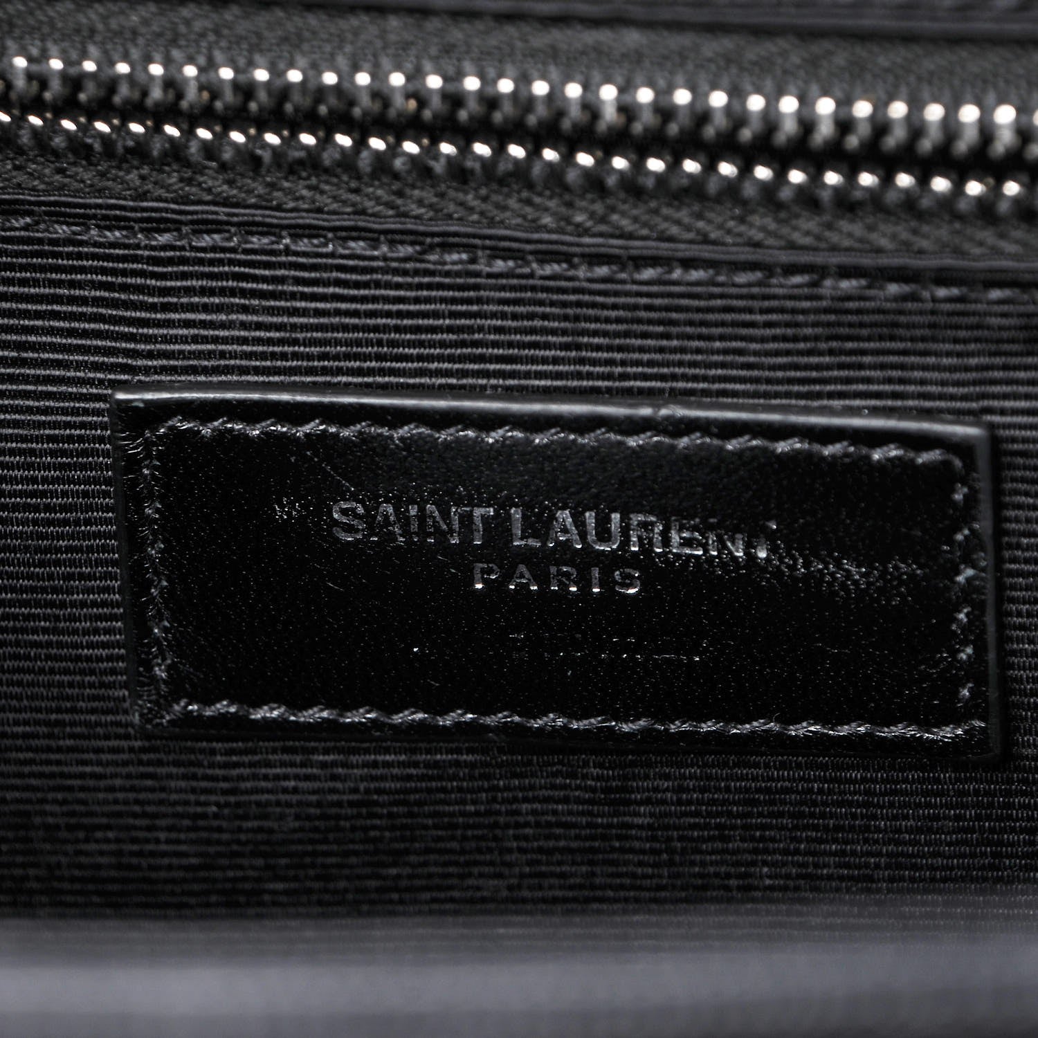 Saint Laurent Grain De Poudre Matelasse Chevron Large Monogram Satchel Black 7 of 9