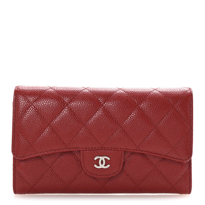 Chanel Caviar Quilted Large Flap Wallet Red 1 of 8