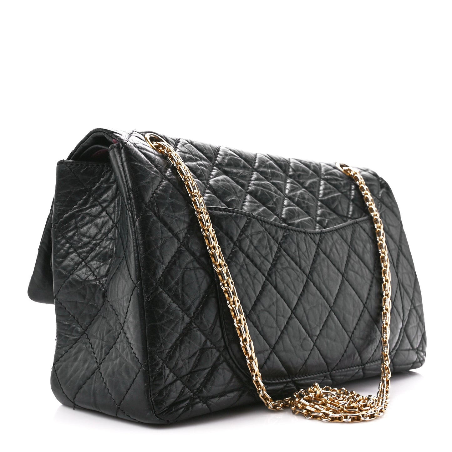 Aged Calfskin Quilted 2.55 Reissue 227 Flap Black