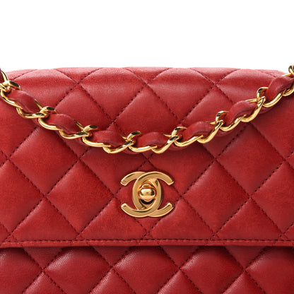 Chanel Lambskin Quilted Mini Rectangular Flap Red 12 of 12