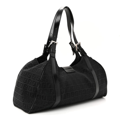 Fendi Zucchino Vitello Shoulder Bag Black 3 of 9
