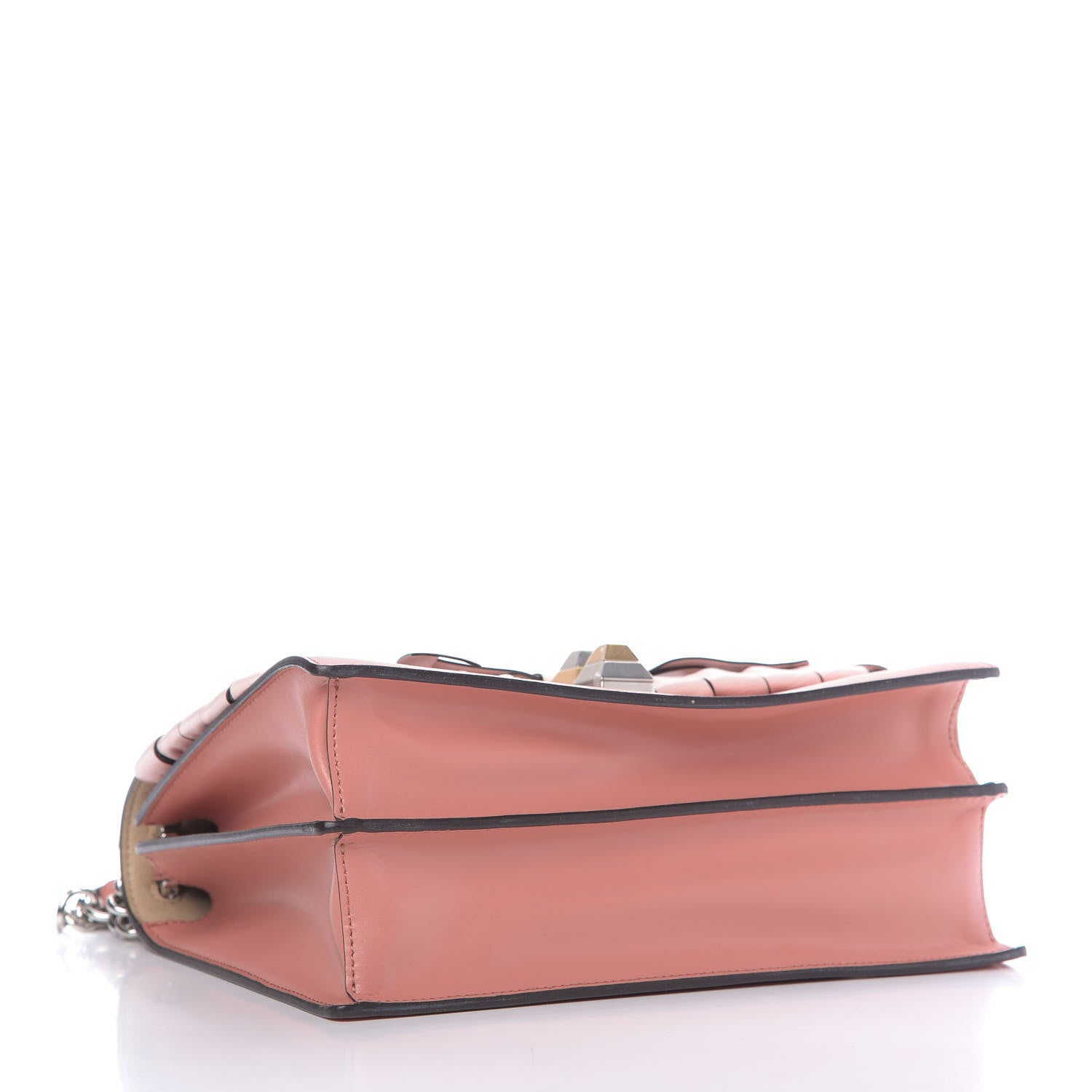 Fendi Vitello Liberty Shiny Nappa Lace Up Bow Kan I Shoulder Bag Macaron Confetto 4 of 9