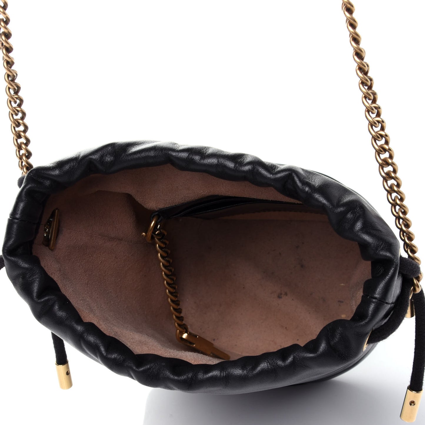 Calfskin Matelasse Mini GG Marmont 2.0 Bucket Bag Black