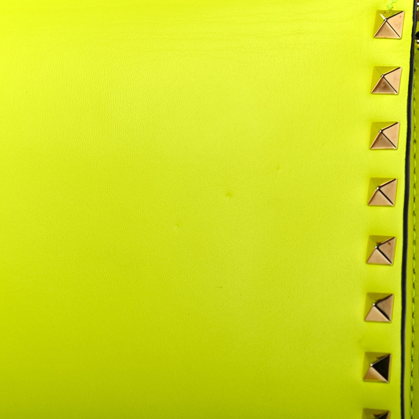 Nappa Rockstud Wristlet Clutch Yellow Fluo
