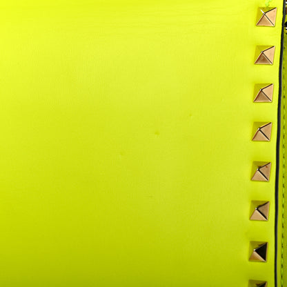 Valentino Garavani Nappa Rockstud Wristlet Clutch Yellow Fluo 9 of 11