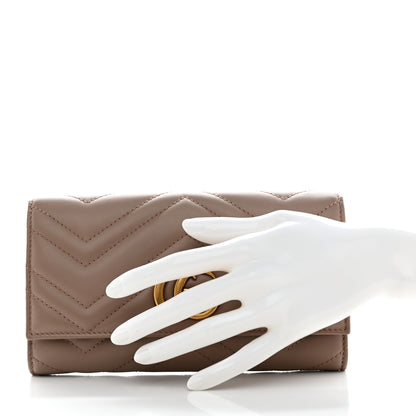 Gucci Calfskin Matelasse GG Marmont Continental Wallet Porcelain Rose 2 of 10