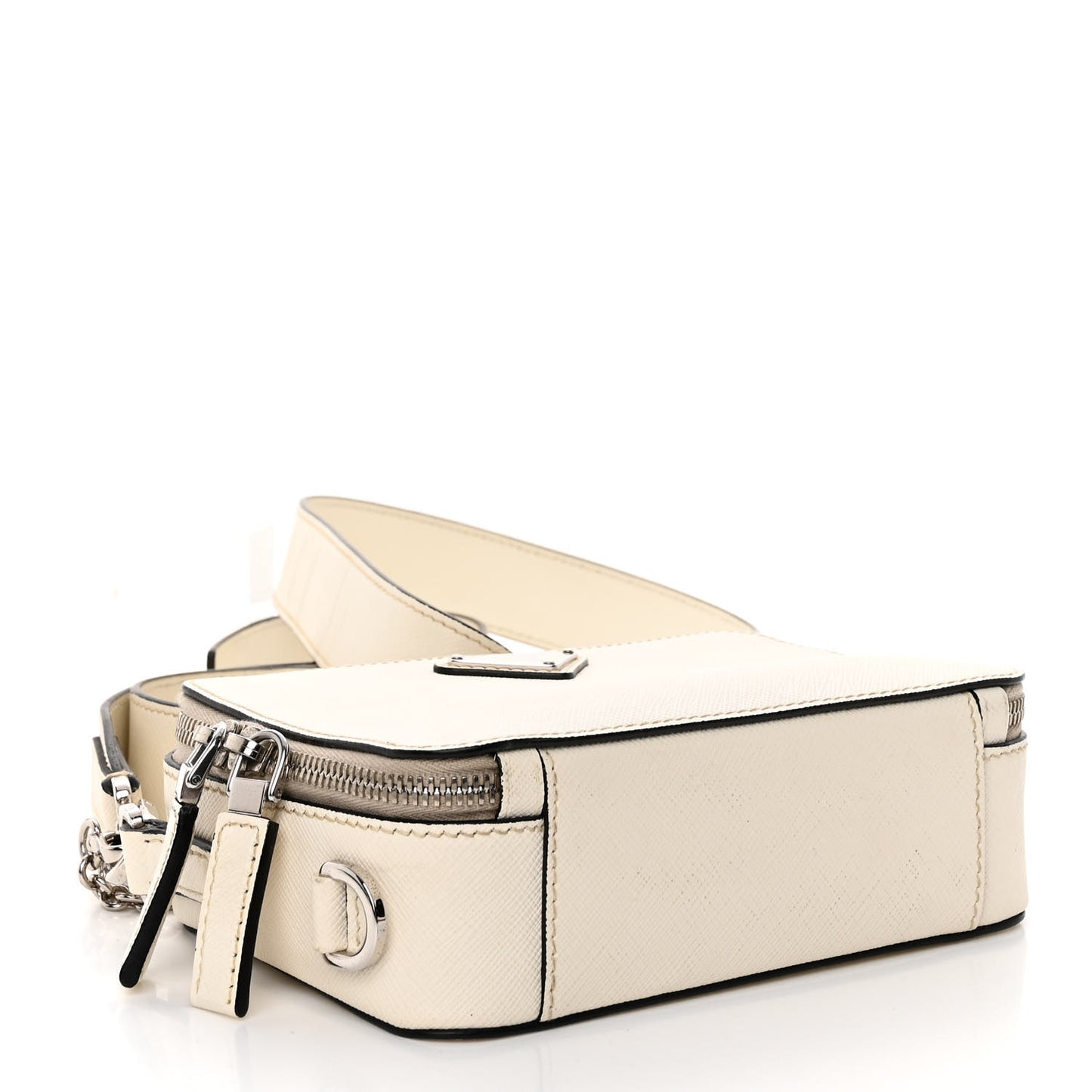 Saffiano Travel Small Brique Top Handle Crossbody Bag White