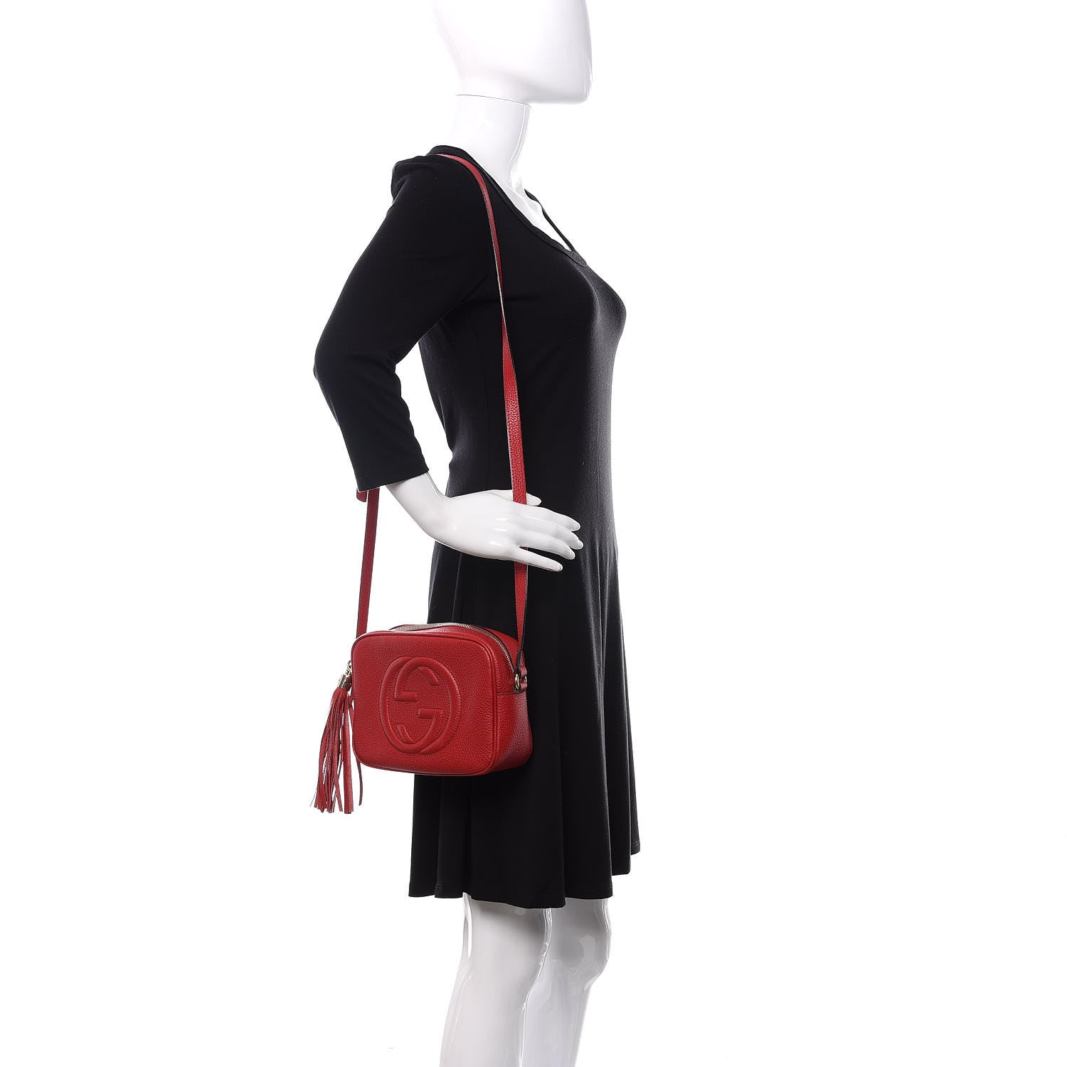 Gucci Pebbled Calfskin Small Soho Disco Bag Tabasco Red 2 of 15