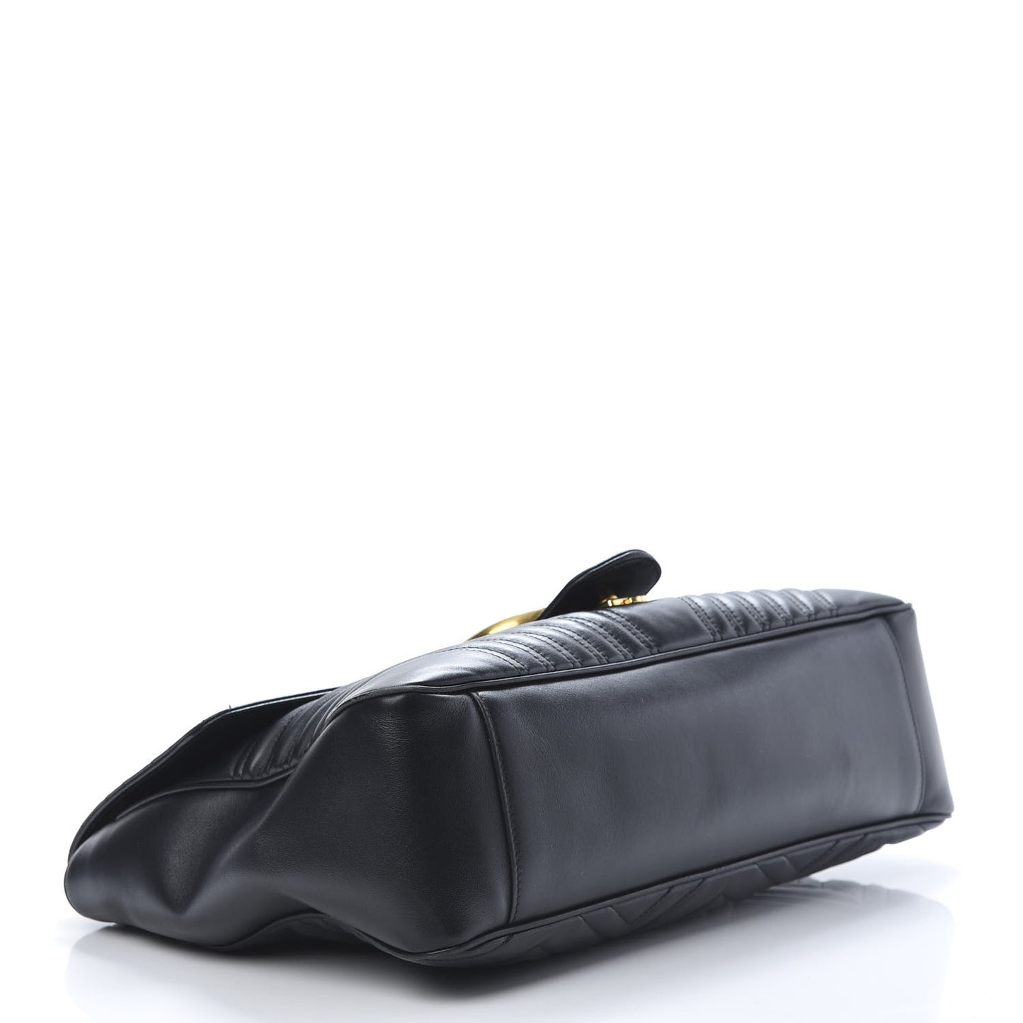 Calfskin Matelasse Large GG Marmont Shoulder Bag Black