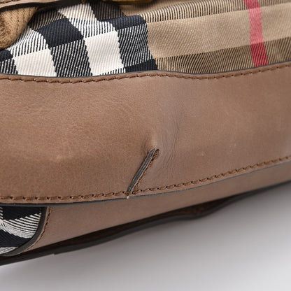 Burberry Vintage Leather House Check Medium Creighton Hobo Dark Stone 8 of 13