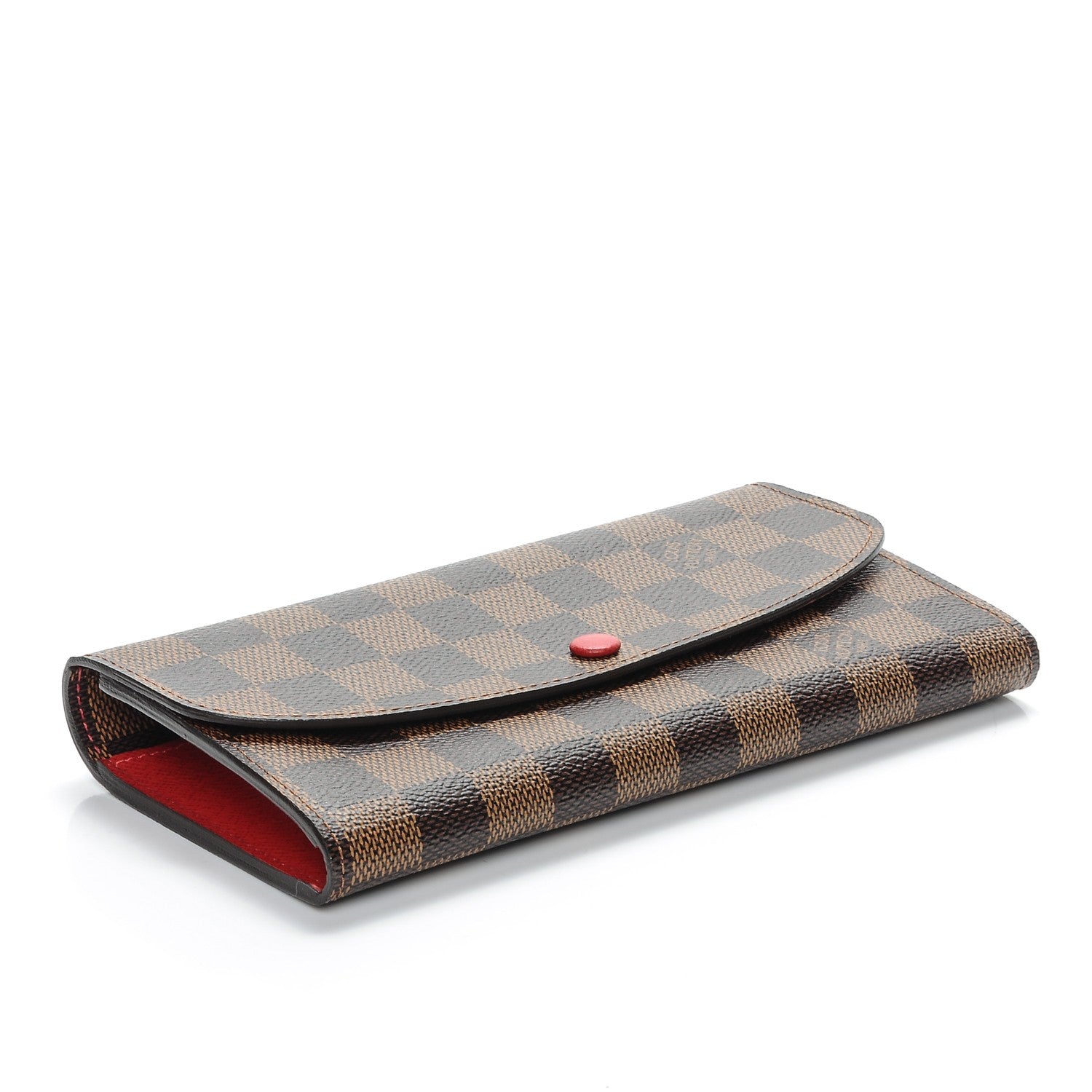 Louis Vuitton Damier Ebene Emilie Wallet Red 4 of 7