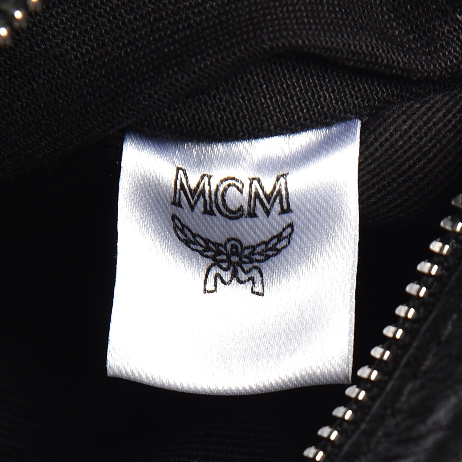 MCM Calfskin Ottomar Monogram Boston Bag Black 8 of 10