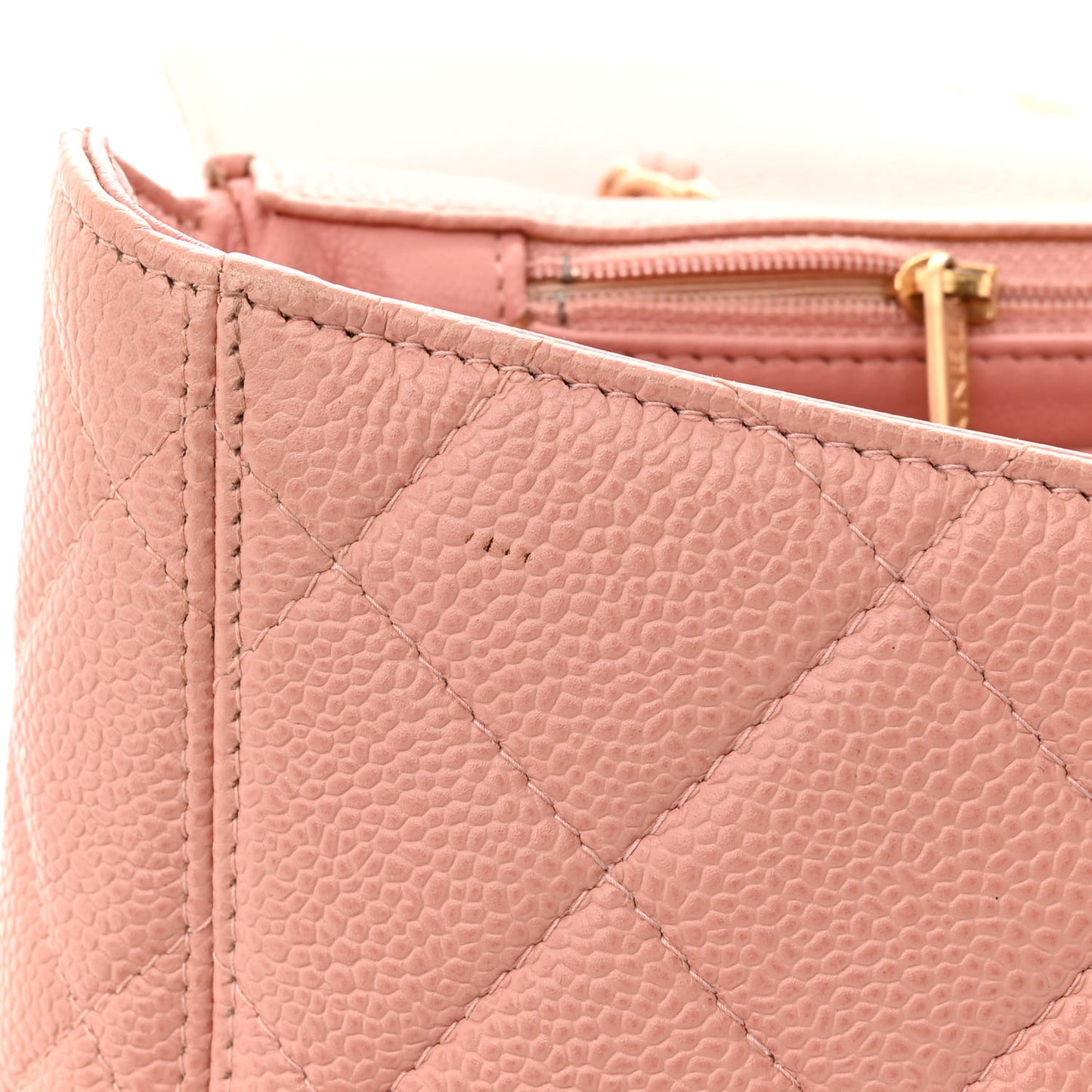 Caviar Quilted Flap Pink