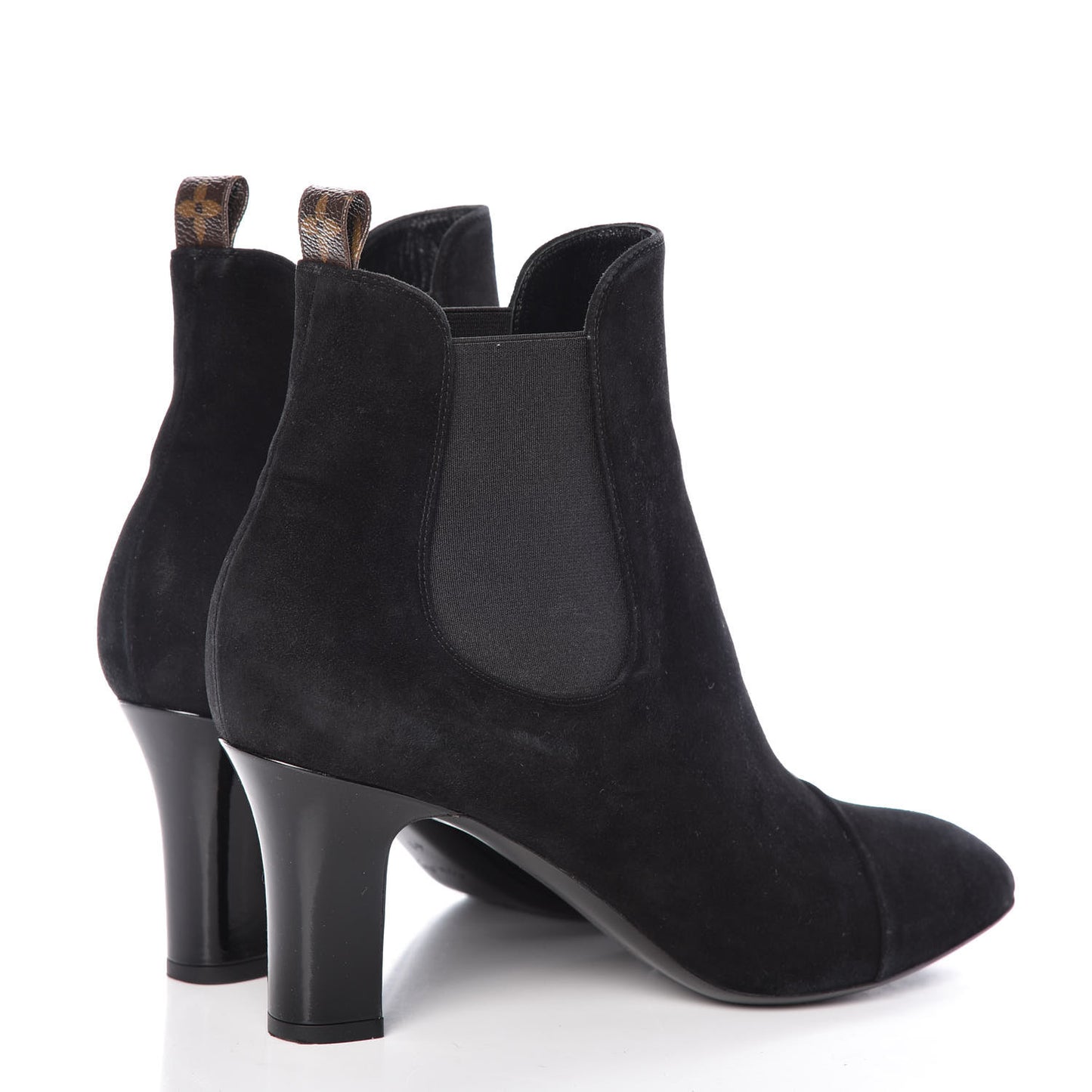 Suede Monogram Uniformes Cap Toe Chelsea 75mm Ankle Boots 41 Black