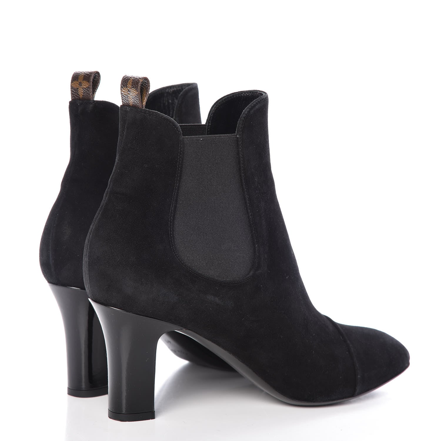 Louis Vuitton Suede Monogram Uniformes Cap Toe Chelsea 75mm Ankle Boots 41 Black 4 of 15