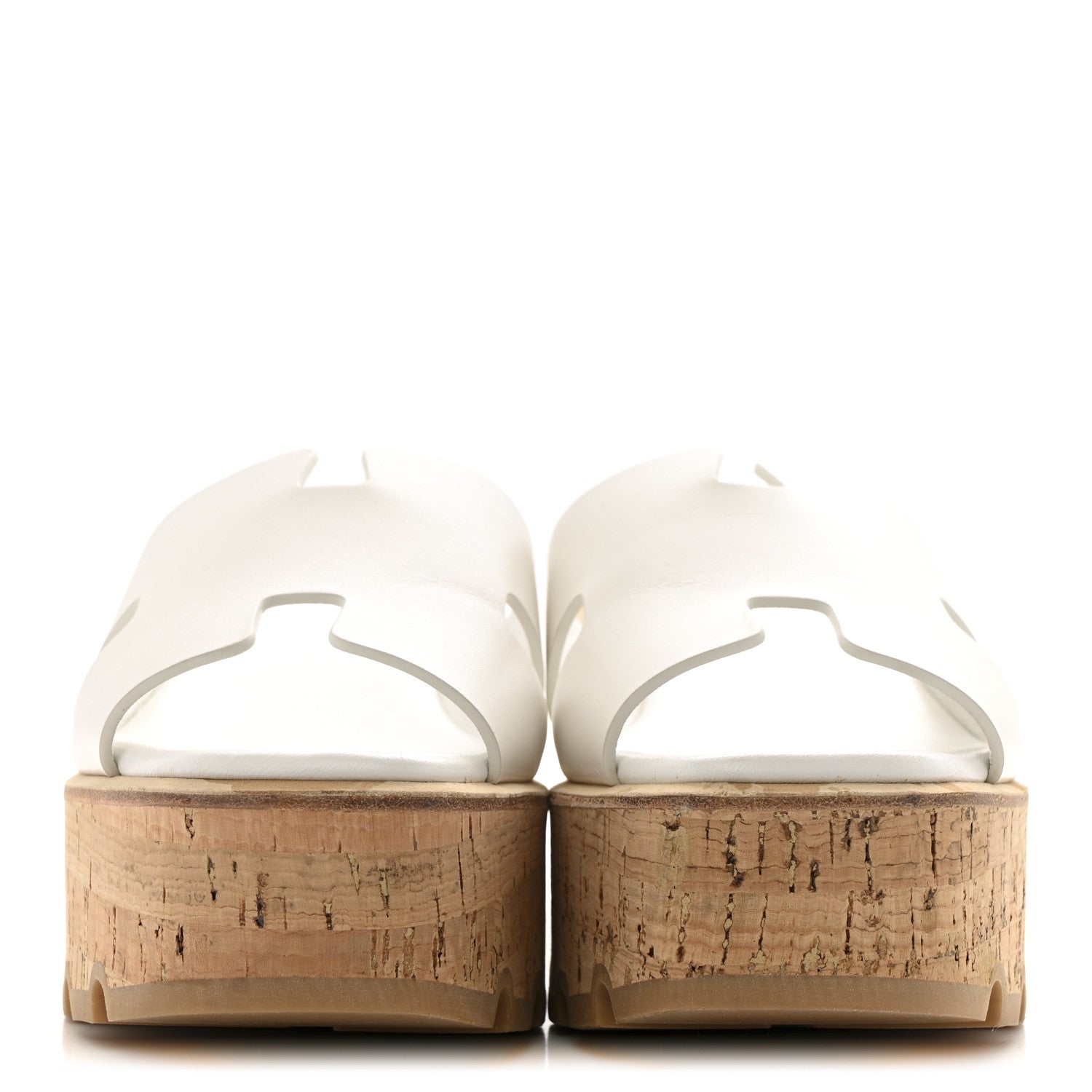 Hermes Calfskin Cork Eze 30 Sandals 37 White 2 of 10