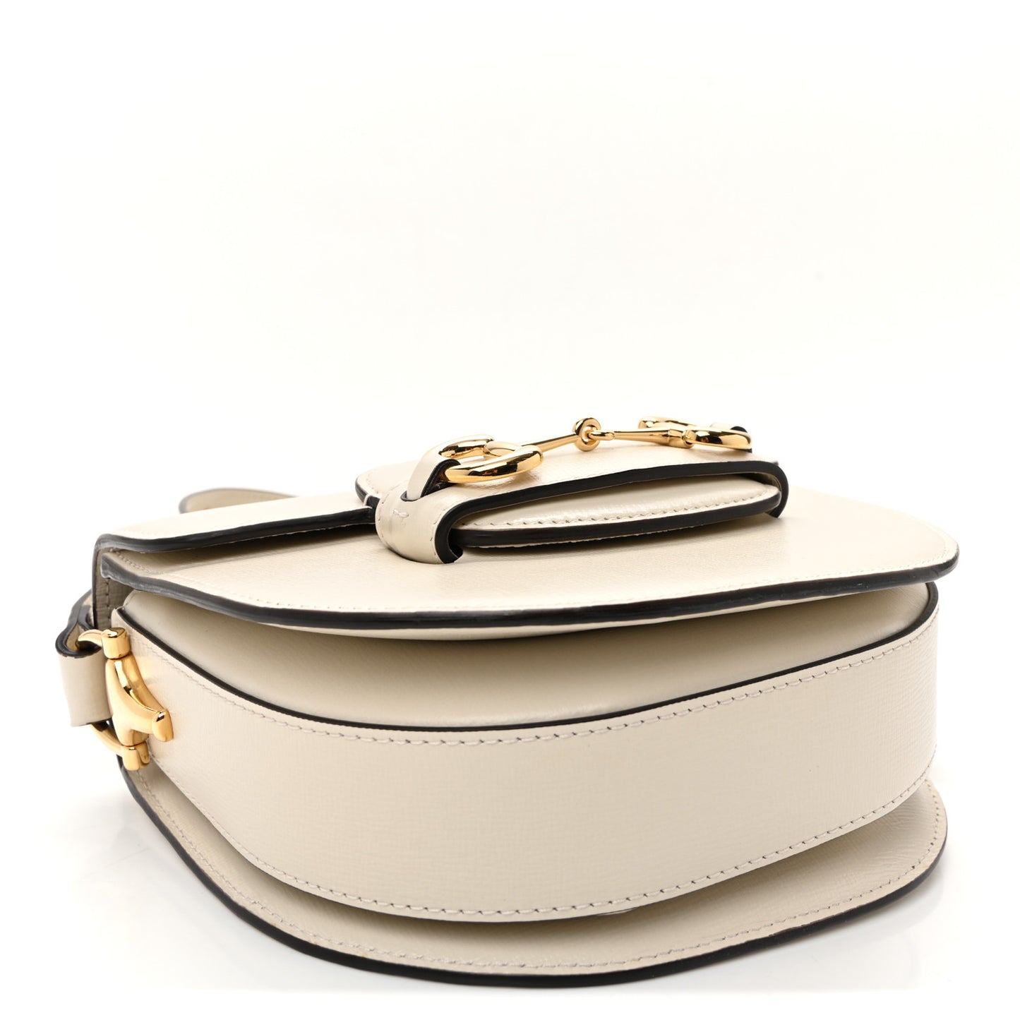 Azalea Calfskin Mini Horsebit 1955 Rounded Shoulder Bag Mystic White