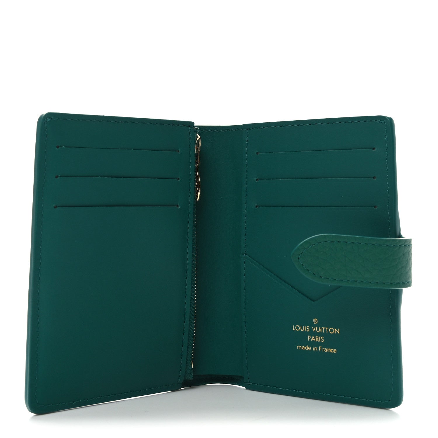 Louis Vuitton Taurillon Capucines Vertical Compact Wallet Green