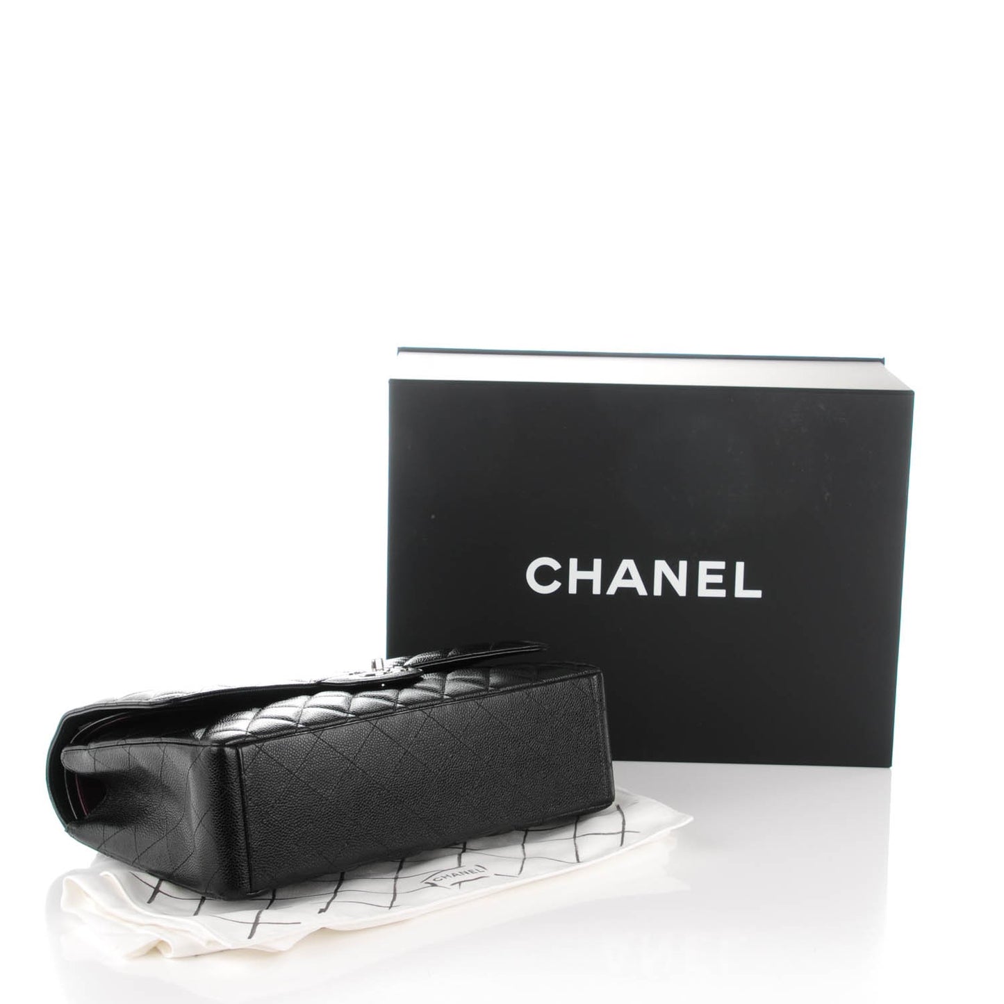 Caviar Quilted Maxi Double Flap Black