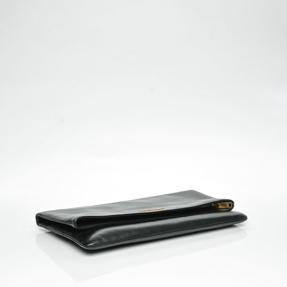 Saint Laurent Smooth Calfskin Letters Fold-Over Clutch Black 4 of 6