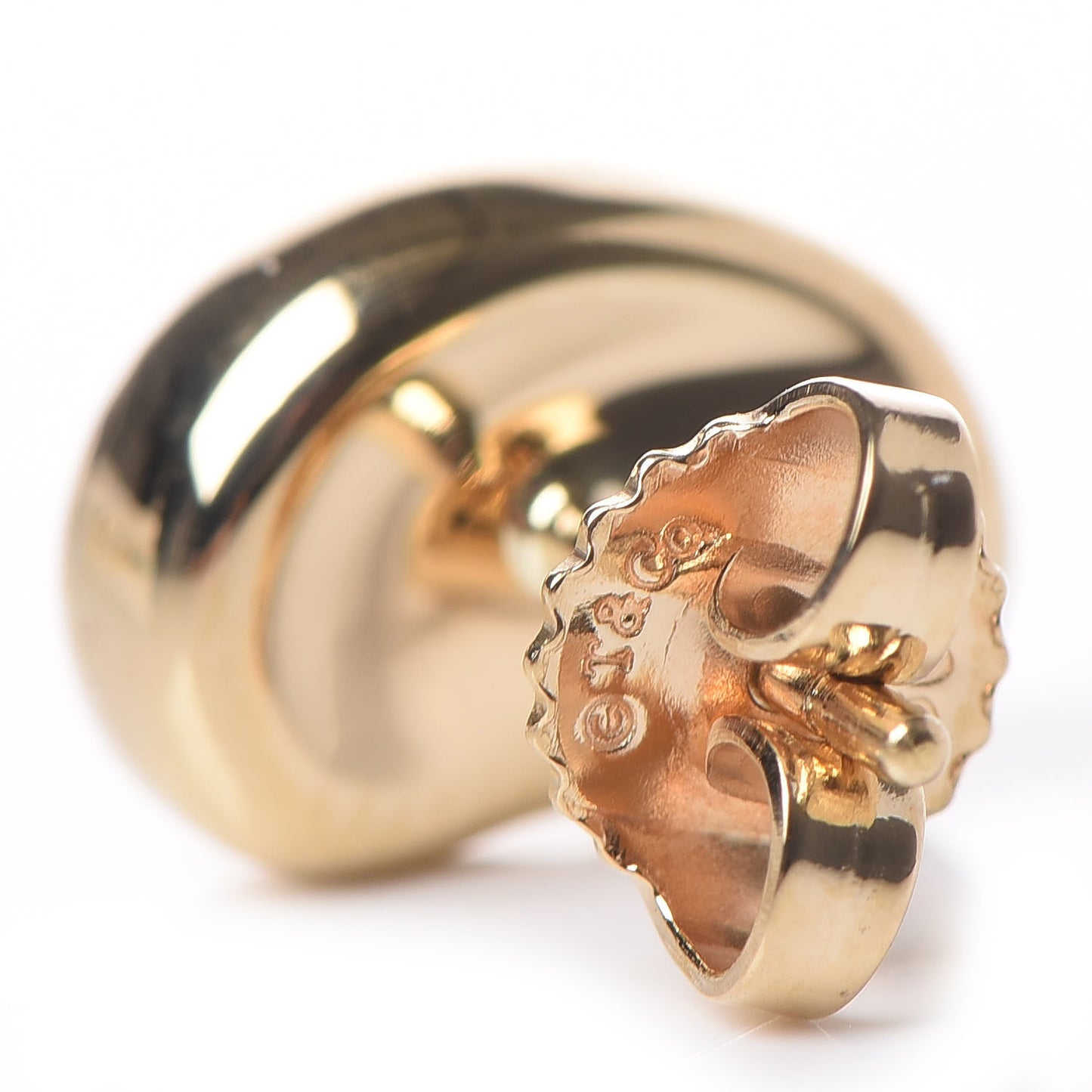 18K Yellow Gold 12mm Elsa Peretti Bean Earrings