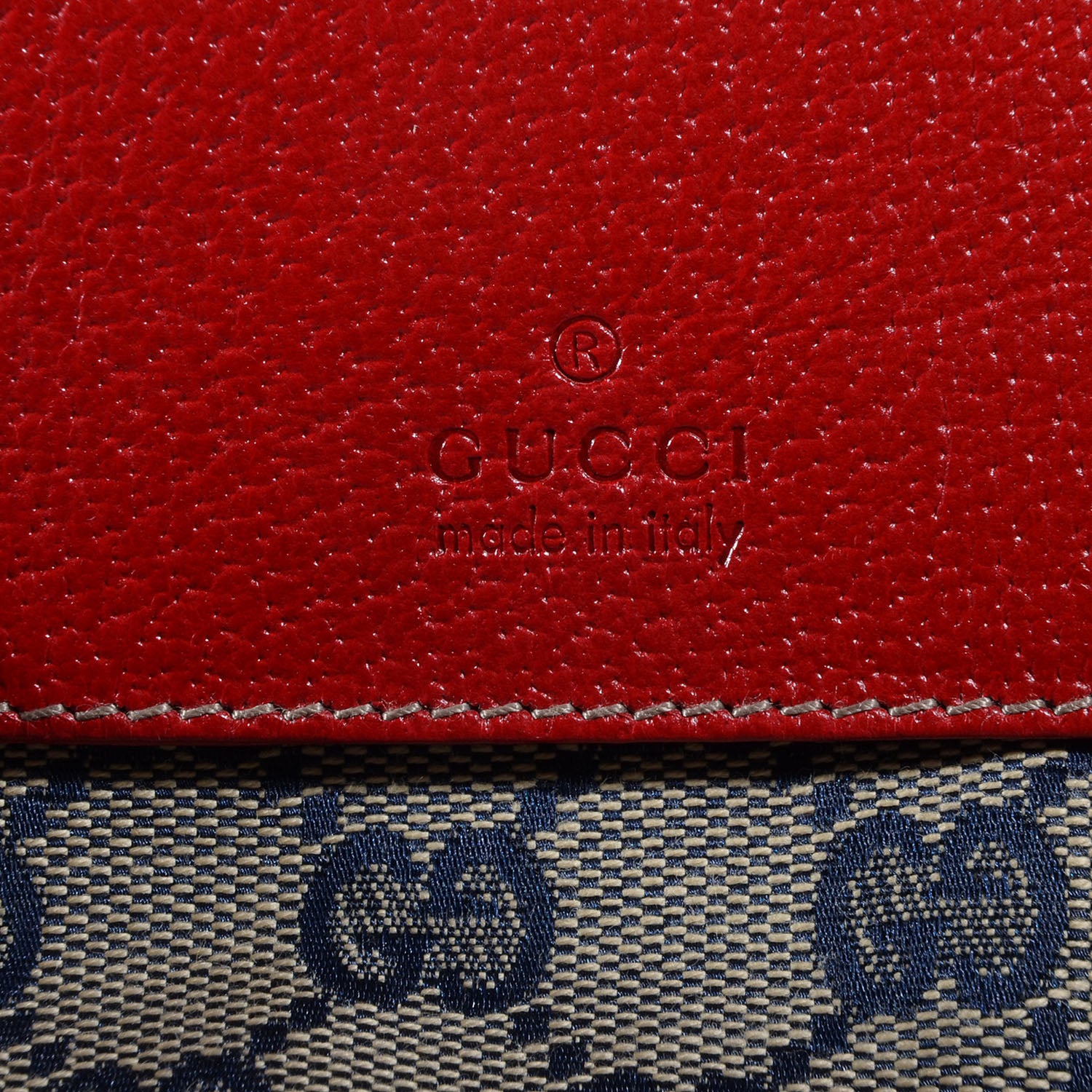 Gucci GG Monogram Web Double Pocket Belt Bag Navy Red 6 of 8