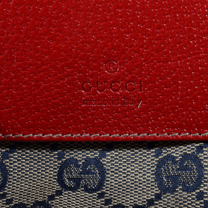 Gucci GG Monogram Web Double Pocket Belt Bag Navy Red 6 of 8