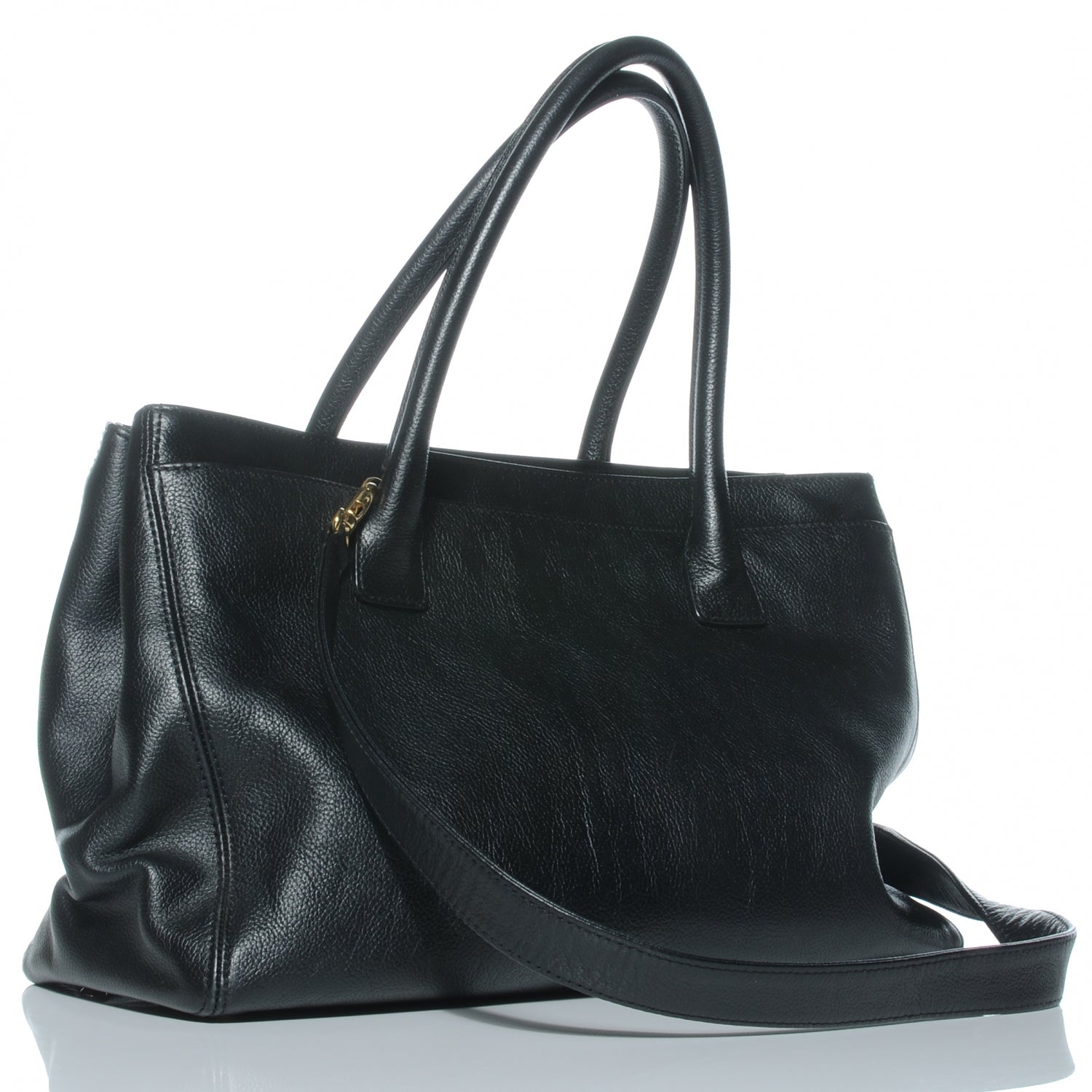 Chanel Calfskin Cerf Executive Shopper Tote Black 3 of 7