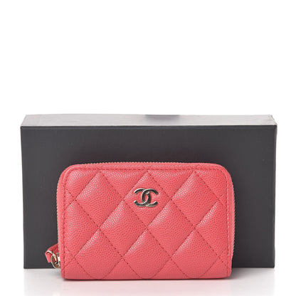 Chanel Caviar Quilted Zip Coin Purse Dark Pink 8 of 8