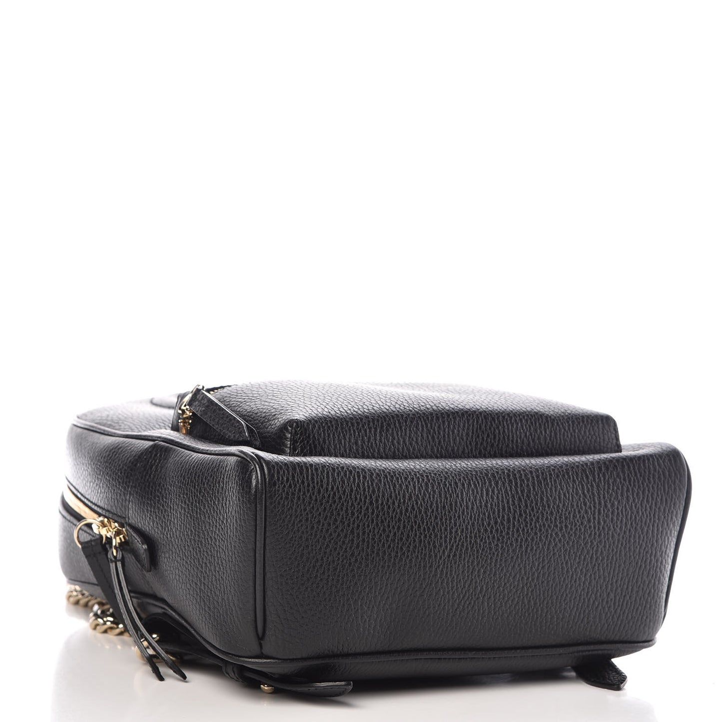 Pebbled Calfskin Soho Chain Backpack Black