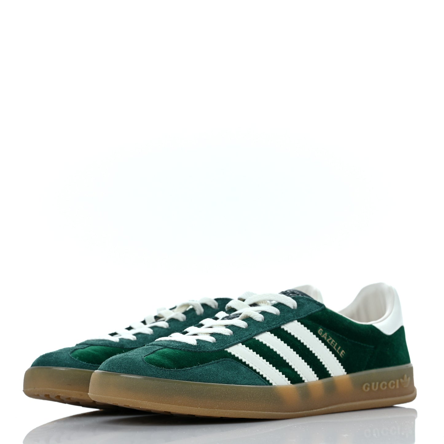 X ADIDAS Softy Velvet Suede Madeira Demetra Mens Gazelle Sneakers 10 Green Gemstone Velvet Green Off White