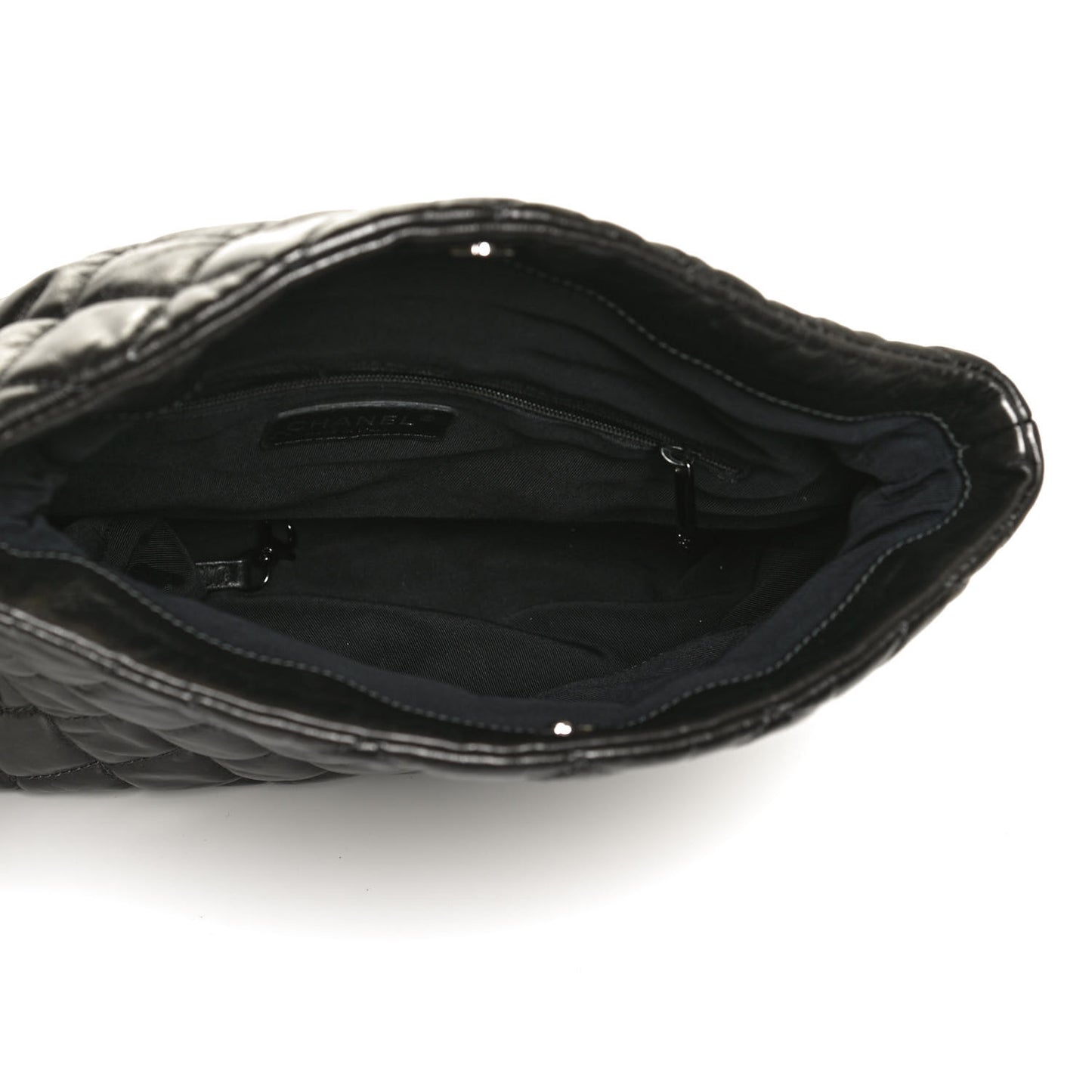Metallic Calfskin Quilted Medium Chain Me Hobo Dark Grey