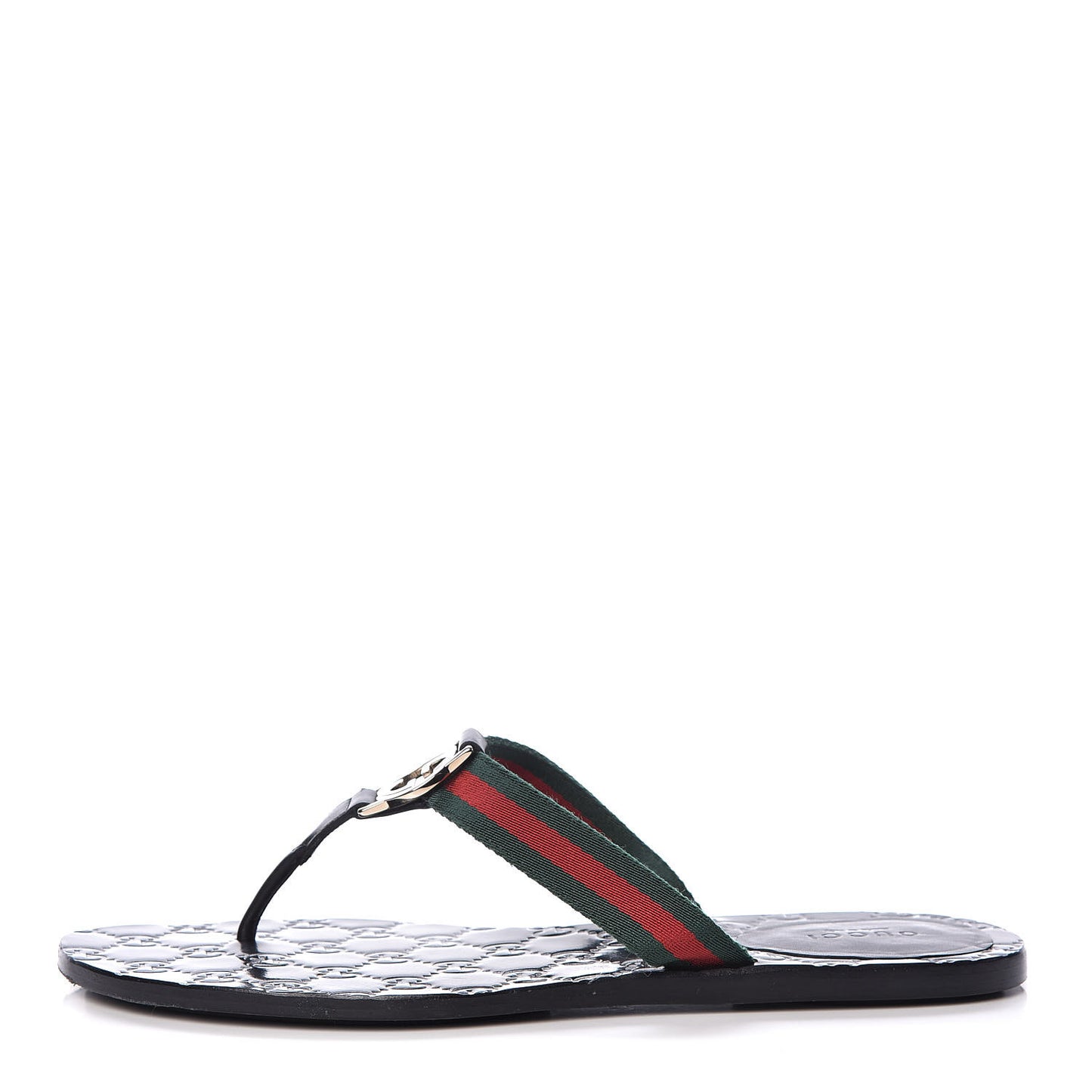 Nylon Guccissima Web Womens Thong Sandals 39 Green Red Black