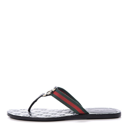 Gucci Nylon Guccissima Web Womens Thong Sandals 39 Green Red Black 1 of 8