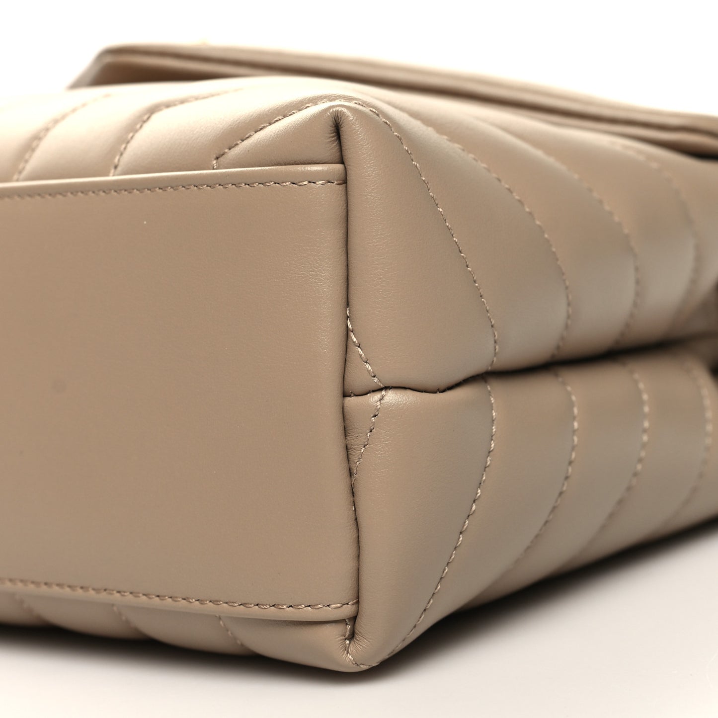 Calfskin Y Quilted Monogram Small Loulou Chain Satchel Dark Beige