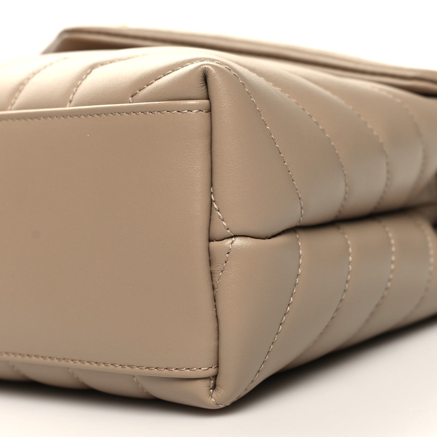 Saint Laurent Calfskin Y Quilted Monogram Small Loulou Chain Satchel Dark Beige 11 of 11