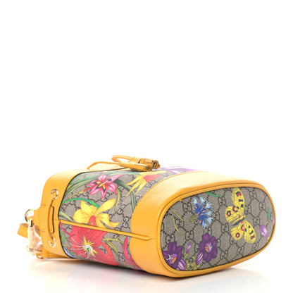 Gucci GG Supreme Monogram Flora Small Ophidia Bucket Bag Beige Multicolor Crop 4 of 9