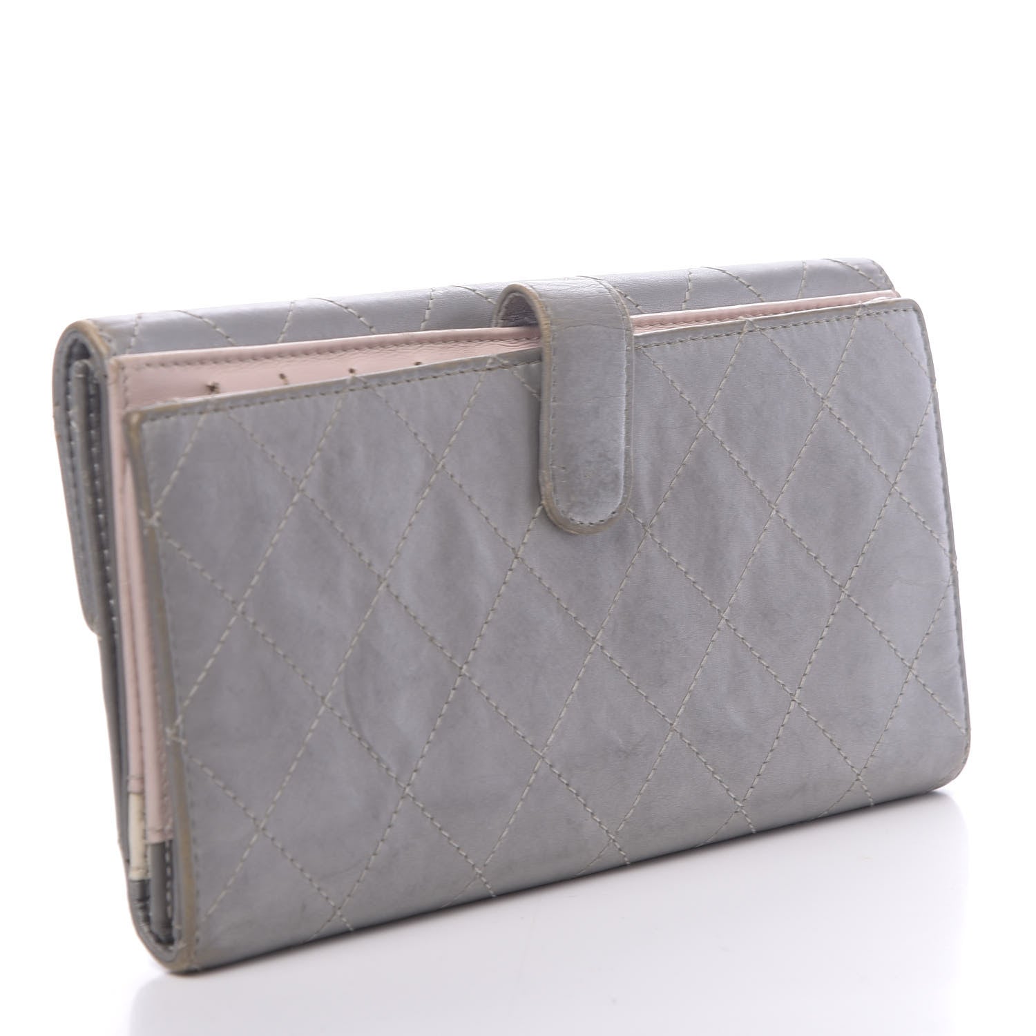 Chanel Aged Metallic Calfskin Large Palette Flap Wallet Silver 3 of 14