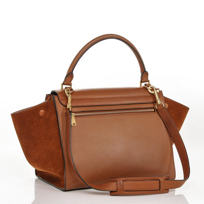 Celine Natural Calfskin Suede Medium Trapeze Tan 3 of 6