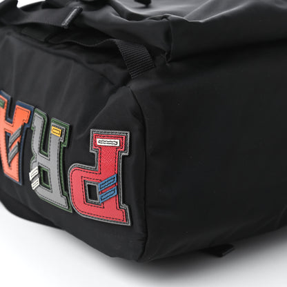 Prada Nylon Tessuto Character Logo Patch Backpack Black 6 of 10