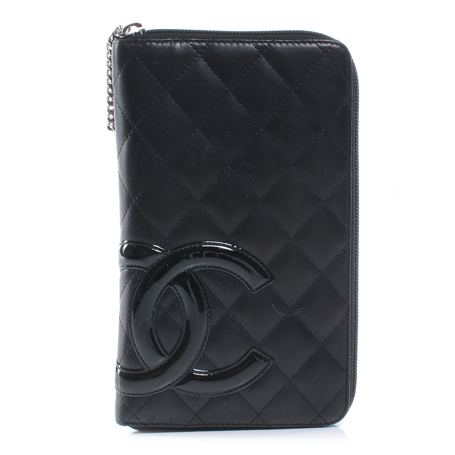 Chanel Calfskin Quilted Cambon Zip Around Organizer Wallet Black 1 of 8