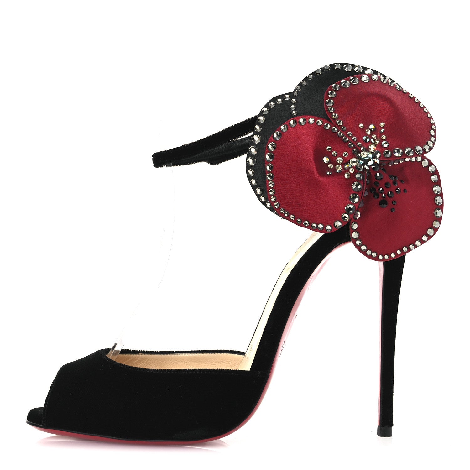 Christian Louboutin Satin Crystal Pensamoi 120 Pumps 38 Black 1 of 13