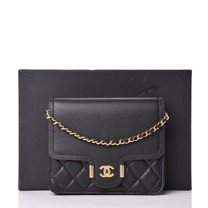 Chanel Calfskin Quilted Archi Chic Square Wallet On Chain WOC Black 16 of 16