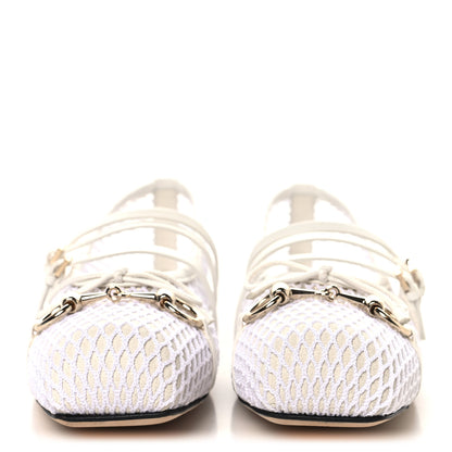 Gucci Video Net Nappa Horsebit Ballerina Flats 39 Great White 3 of 10